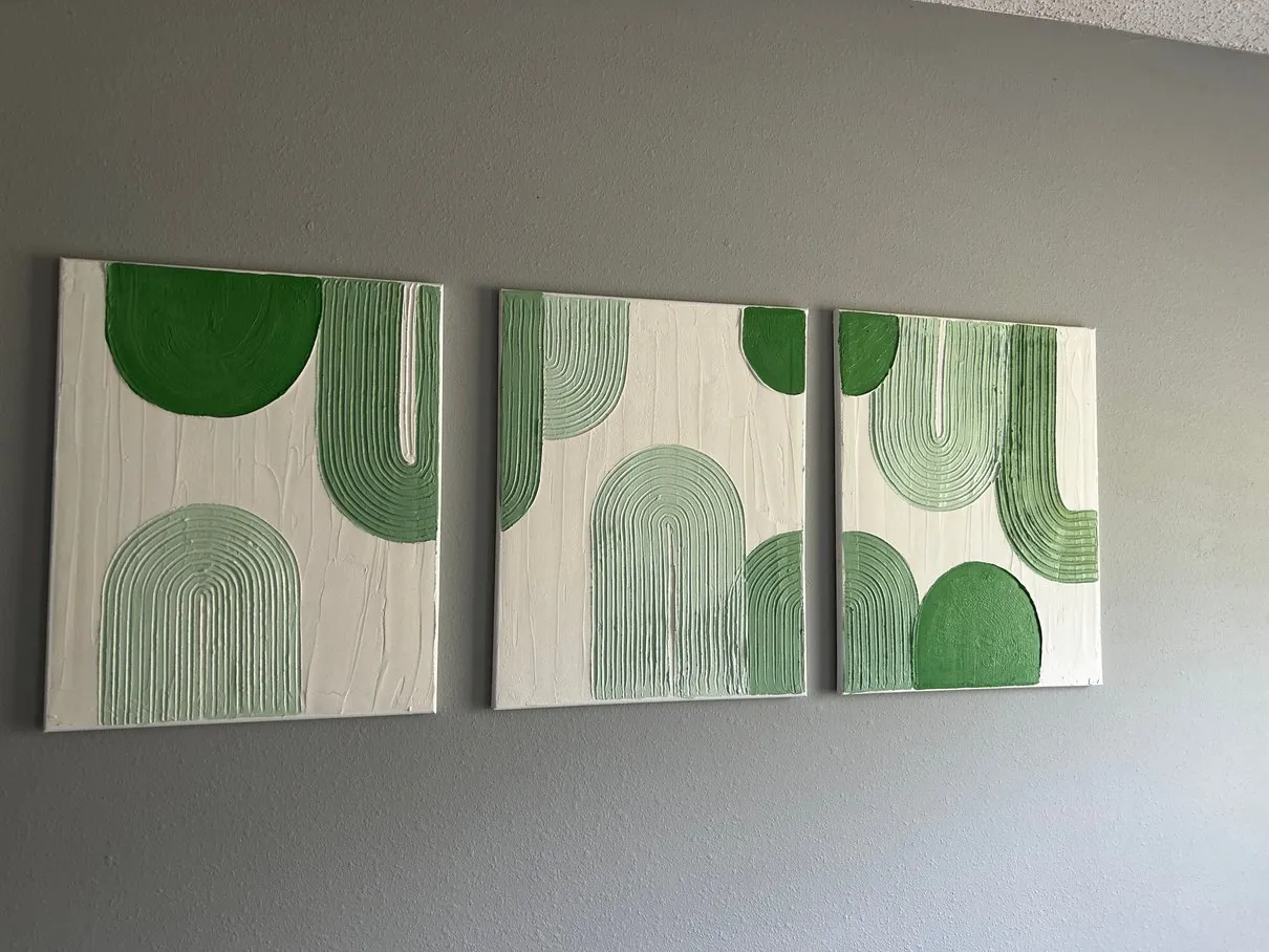 Arches Triptych — Plaster and acrylic, three panels by Ashlyn Berry Collins