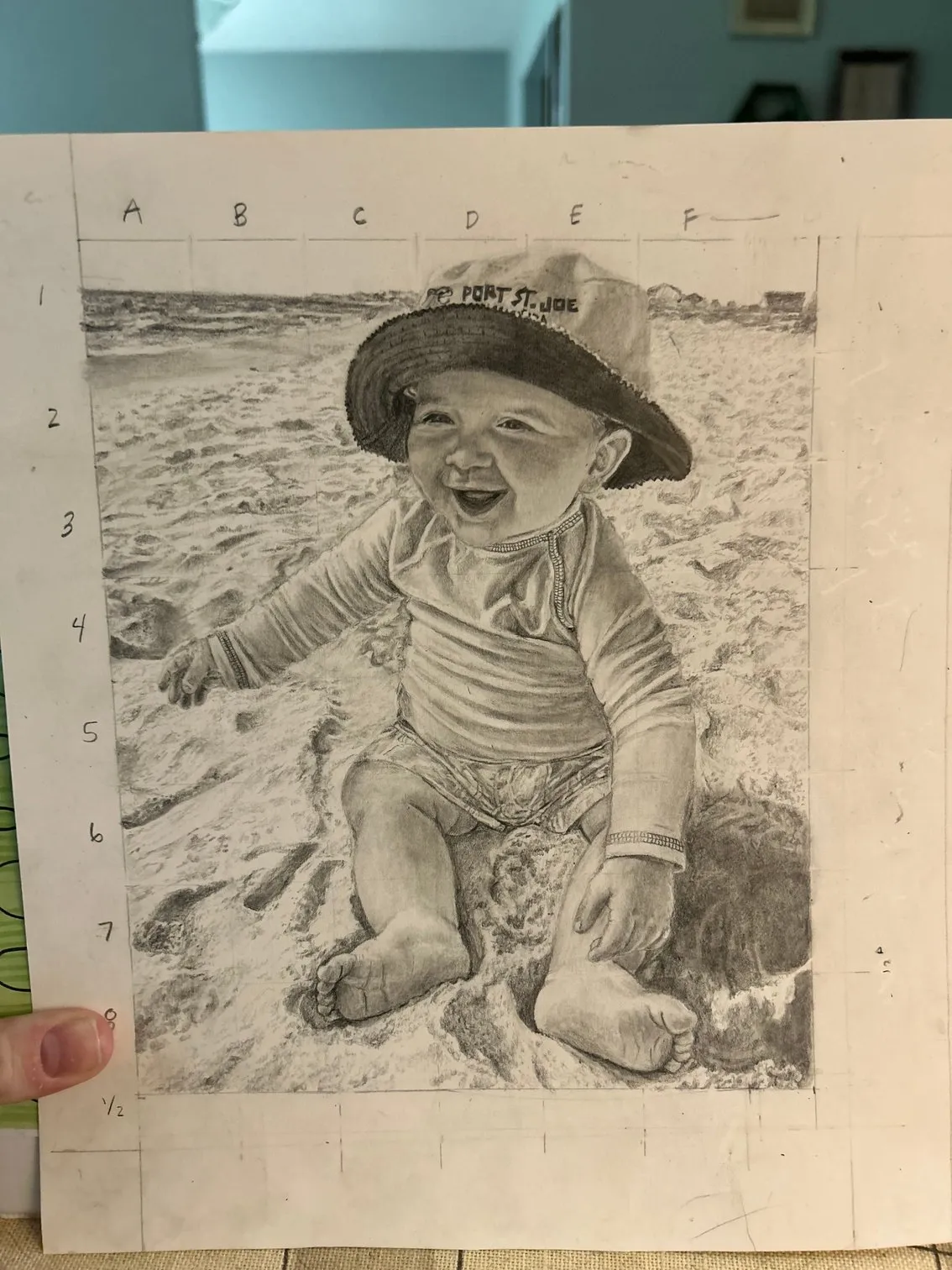 Beach Baby — Graphite on paper by Ashlyn Berry Collins