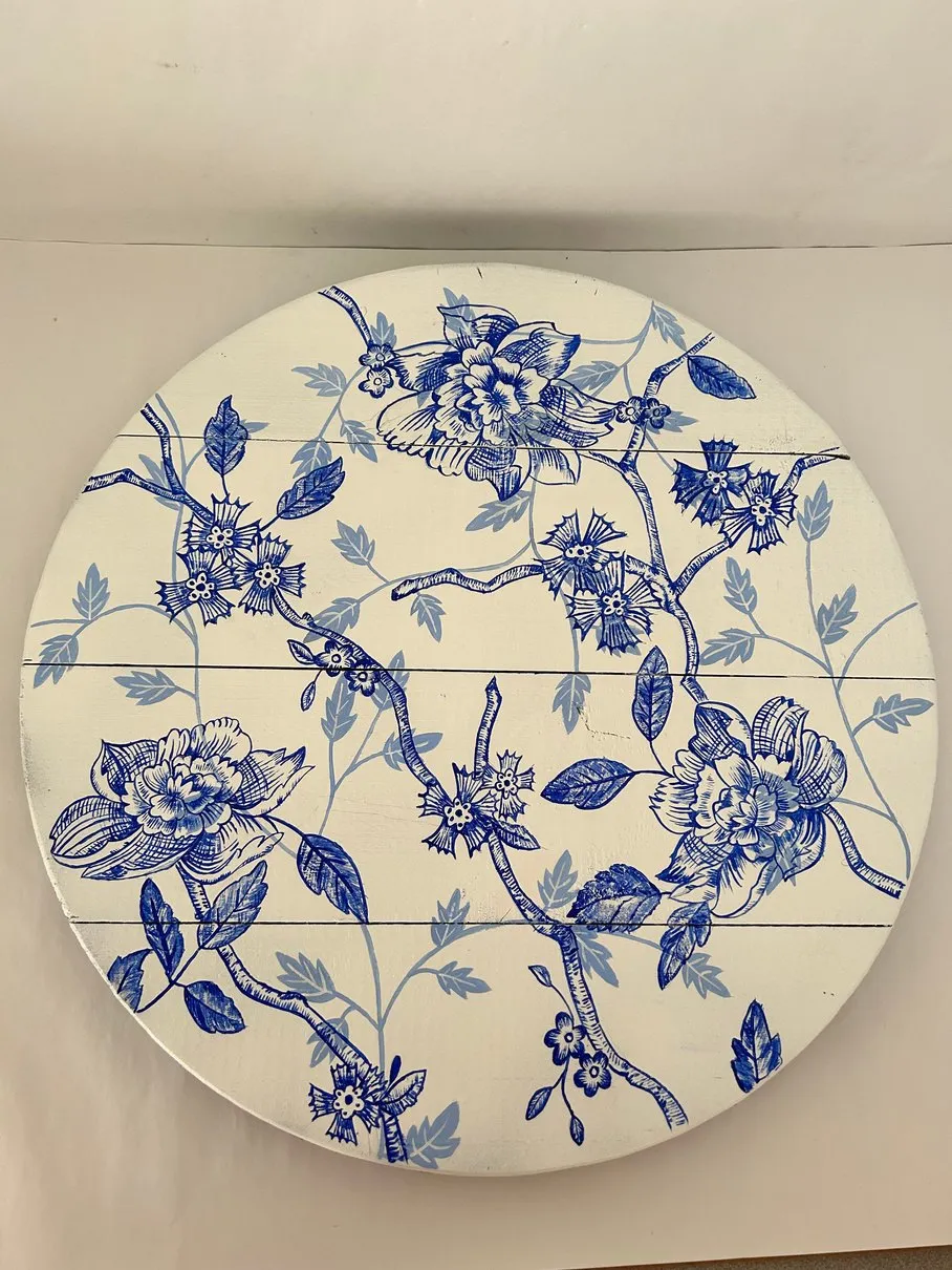 Chinoiserie Lazy Susan — Acrylic on turned wood by Ashlyn Berry Collins
