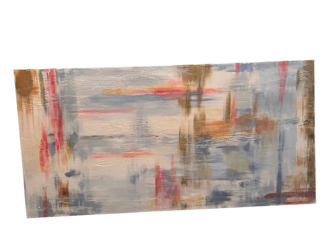 Harbor Abstract — Plaster and acrylic on canvas by Ashlyn Berry Collins