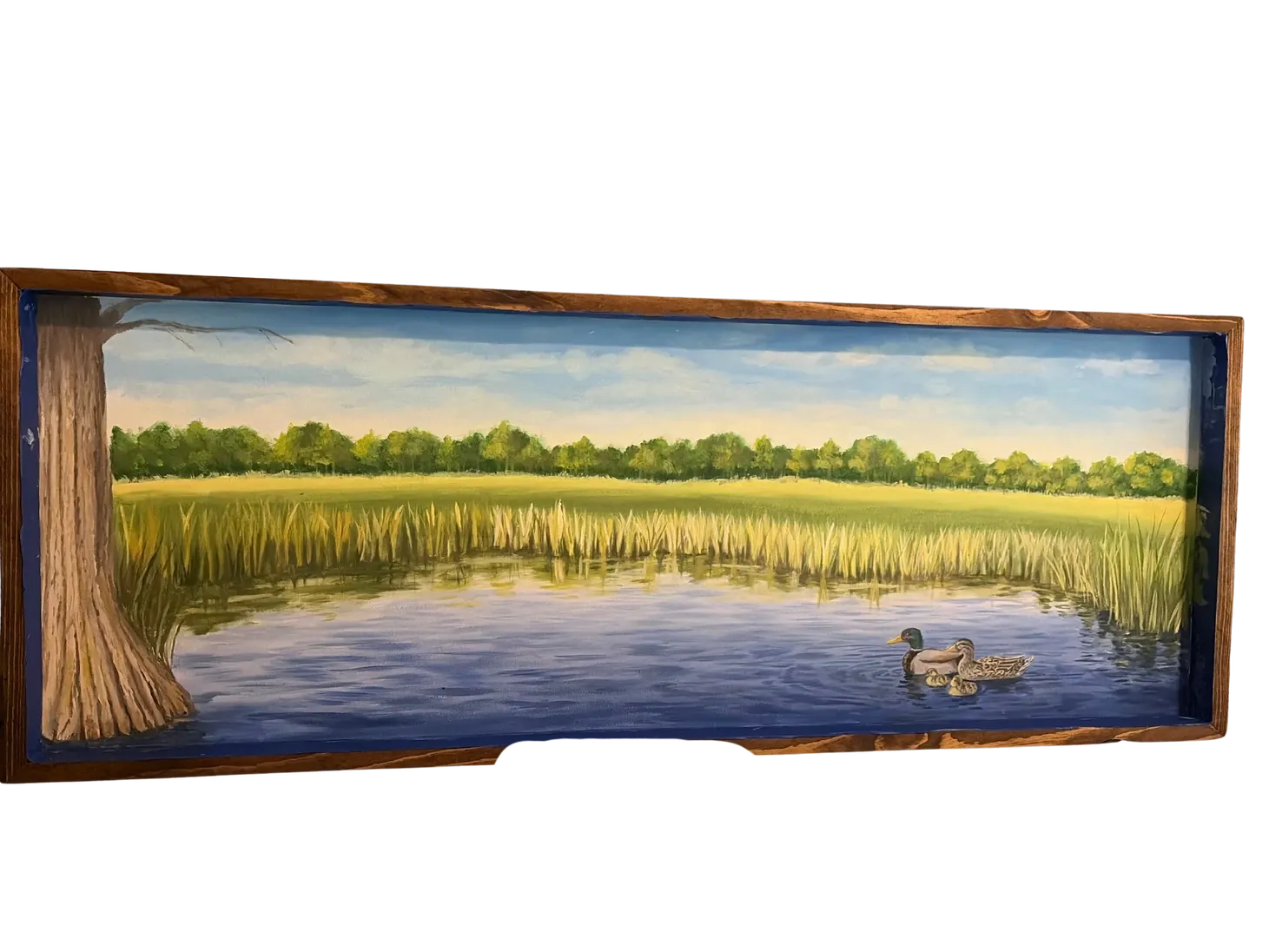 Lowcountry Marsh — Oil on canvas, reclaimed timber frame by Ashlyn Berry Collins