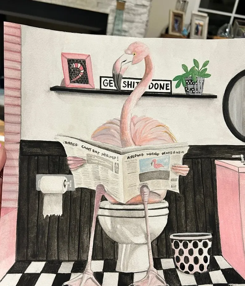 Morning Paper — Watercolor on paper by Ashlyn Berry Collins