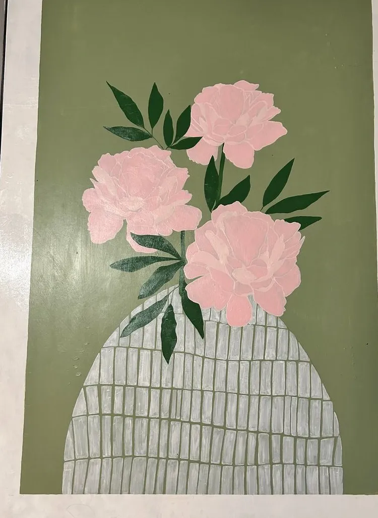 Peonies — Acrylic on canvas by Ashlyn Berry Collins