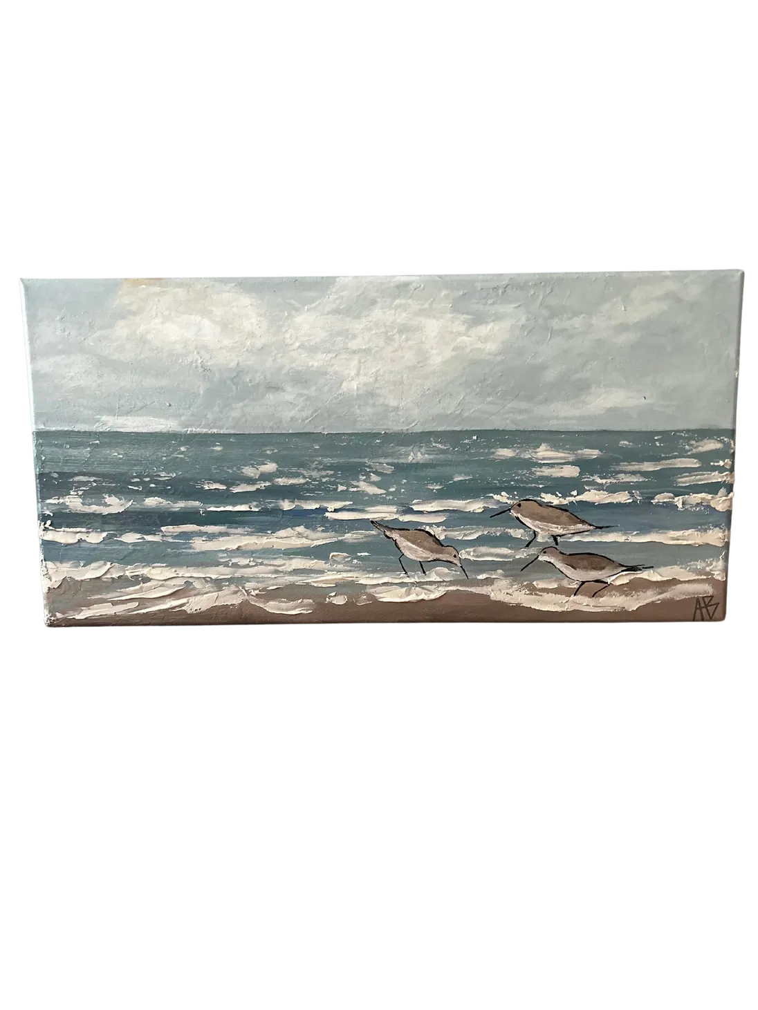 Shorebirds — Plaster and acrylic on canvas by Ashlyn Berry Collins