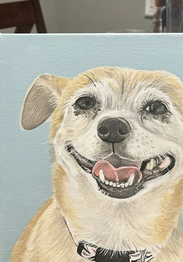 Tan Terrier — Acrylic on canvas by Ashlyn Berry Collins