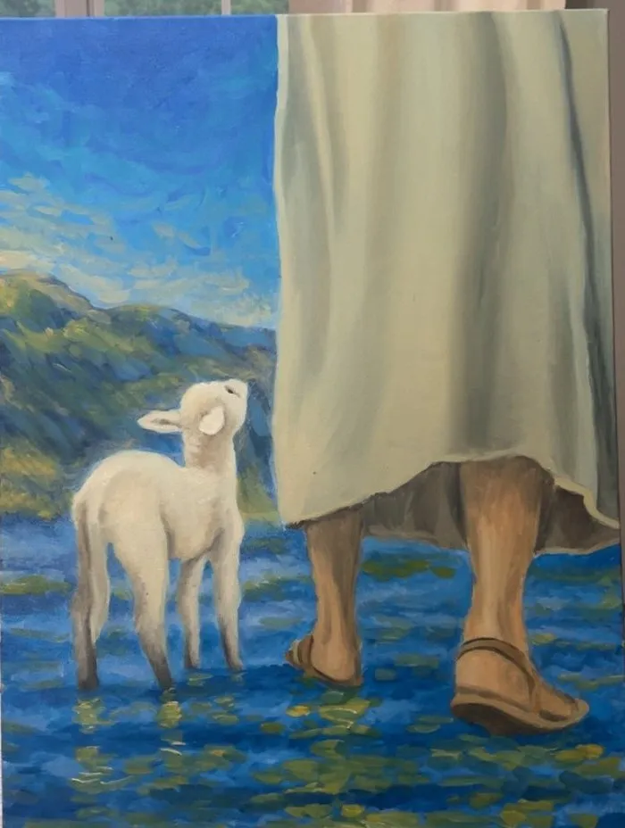 The Good Shepherd — Oil on canvas by Ashlyn Berry Collins